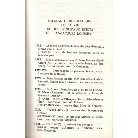 Les rêveries du promeneur solitaire, Jean-Jacques Rousseau, 1964 - Littérature XVIIIe siècle