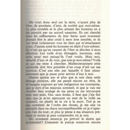 Les rêveries du promeneur solitaire, Jean-Jacques Rousseau, 1964 - Littérature XVIIIe siècle