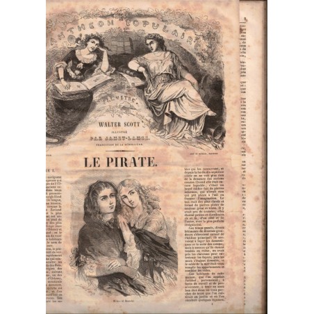 Le pirate, Walter Scott, fin XIXe siècle -  illustrateur Janet-Ange - écrivains écossais, roman historique, journaux populaires