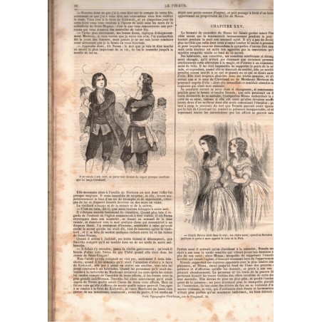 Le pirate, Walter Scott, fin XIXe siècle -  illustrateur Janet-Ange - écrivains écossais, roman historique, journaux populaires