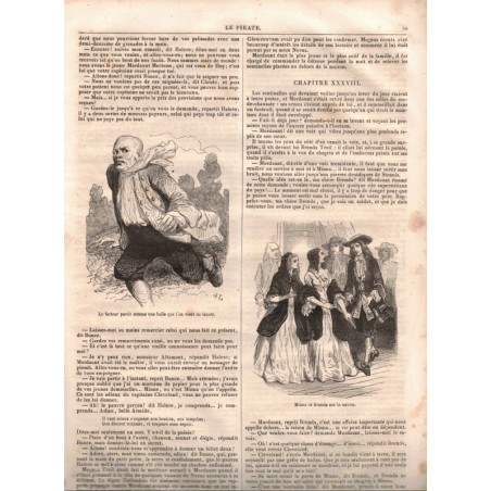 Le pirate, Walter Scott, fin XIXe siècle -  illustrateur Janet-Ange - écrivains écossais, roman historique, journaux populaires