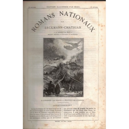 Romans nationaux d'Erckmann-Chatrian, 1685, Hetzel - romans XIXe s., Napoléon, romans populaires, illustrateurs Riou
