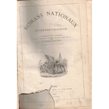 Romans nationaux d'Erckmann-Chatrian, 1685, Hetzel - romans XIXe s., Napoléon, romans populaires, illustrateurs Riou