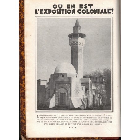 Lectures pour Tous, année 1931, vol.1, Exposition coloniale 1931, Empire colonial, voyages, actualités, journaux populaires,