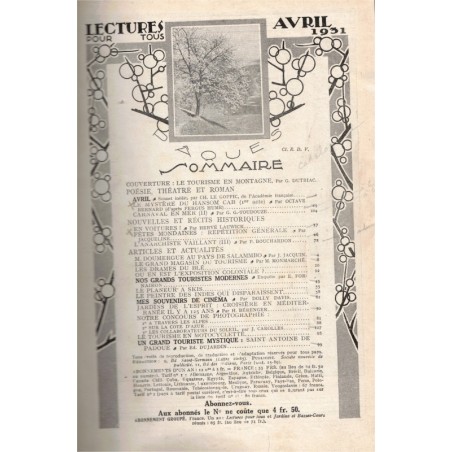 Lectures pour Tous, année 1931, vol.1, Exposition coloniale 1931, Empire colonial, voyages, actualités, journaux populaires,