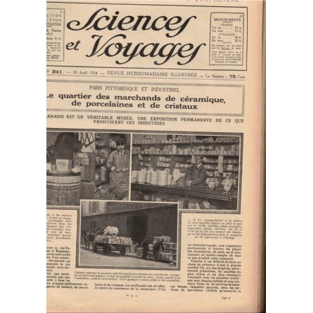 Sciences et Voyages année 1924 volume relié - revues scientifiques, ethnologie, industrie, tourisme,