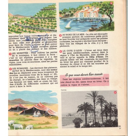 Découvrons le monde, Géographie cours élémentaire, Chabot 1955 - manuels de géographie, livres d'image, France de 1955