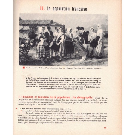 Géographie classe de 3e, la France, la région, pays d'expression française, Bertrand, Jeanblanc, 1964 - manuels de géographie