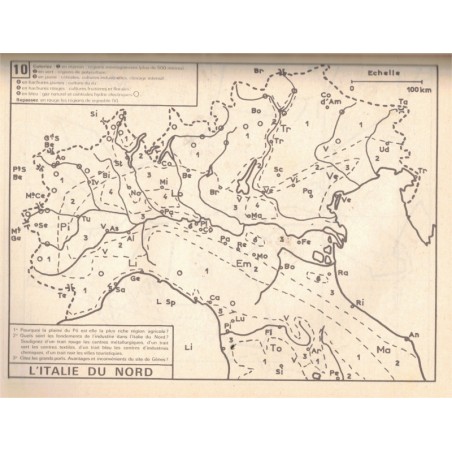 Cahier de cartographie dirigée, classe Terminale, Balard et Laurent, 1965 - manuels de géographie, topographie,