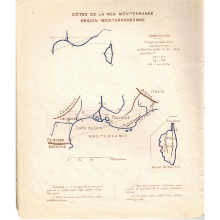 Cahier de cartographie, France & pays d'expression française, Fraysse, 1964 - manuels géographie