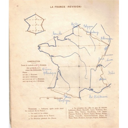 Cahier de cartographie, France & pays d'expression française, Fraysse, 1964 - manuels géographie