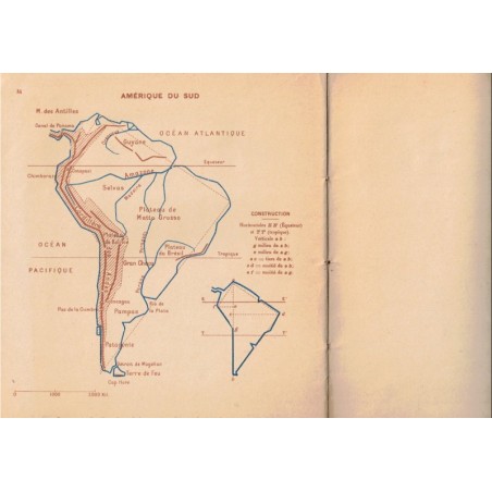 Cahier de cartographie, Le Monde, moins l'Europe, Fraysse, 1964 - manuels géographie