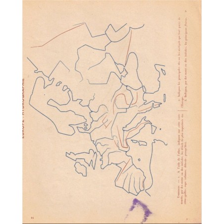 Cahier de cartographie, L'Europe, moins la France, Fraysse, 1949 - manuels géographie