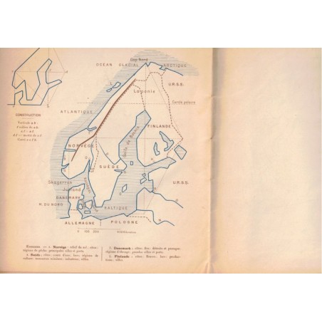 Cahier de cartographie, L'Europe, moins la France, Fraysse, 1957 - manuels géographie