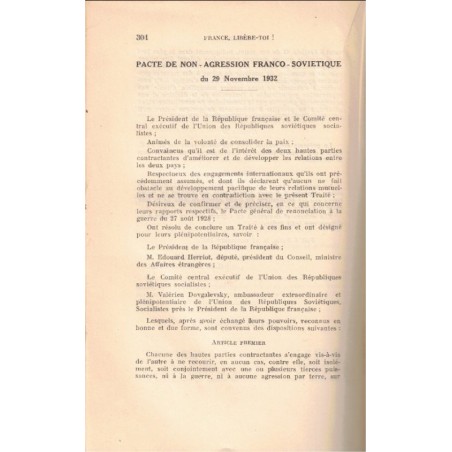 France, libère-toi, Jean Montigny, 1939 - relations internationales avant guerre 1939-1945, Allemagne, communisme, pacifisme