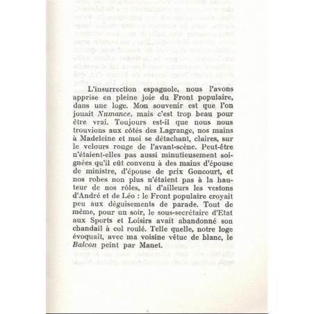 La fin et le commencement, Clara Malraux, 1976 - biographie, 2e guerre mondiale, Résistance, Front Populaire, guerre d'Espagne