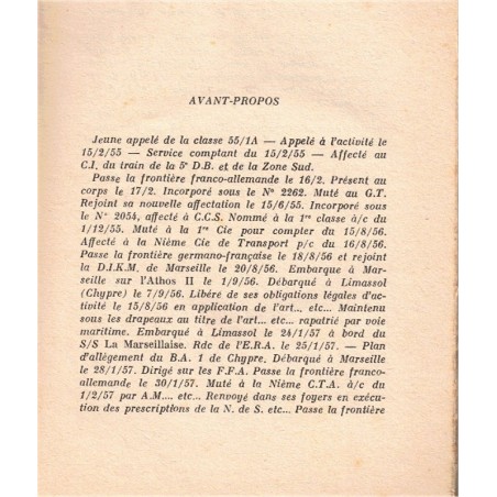 Notes de service, Roland Ruche, 1958 - service militaire