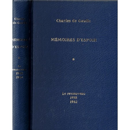 Mémoires d'espoir, le renouveau 1958-1962, Charles de Gaulle, 1970 - biographies politiques, livre de collection