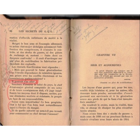 Les secrets du G.Q.G. grand quartier général, Robert Boucard - espionnage guerre 1914-1918, guerre secrète