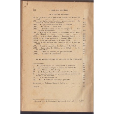 Histoire abrégée des Protestants de France, 1933, Bastide, Protestantisme