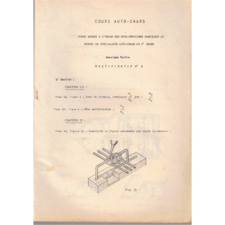 Cours auto-chars, école d'application du matériel, Capitaine Muller, 1954 - instruction militaire, mécanique, armement,