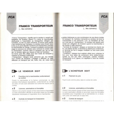Incoterms 1990, International Chamber of Commerce - transports aérien, maritime, camion, train - manuels Droit