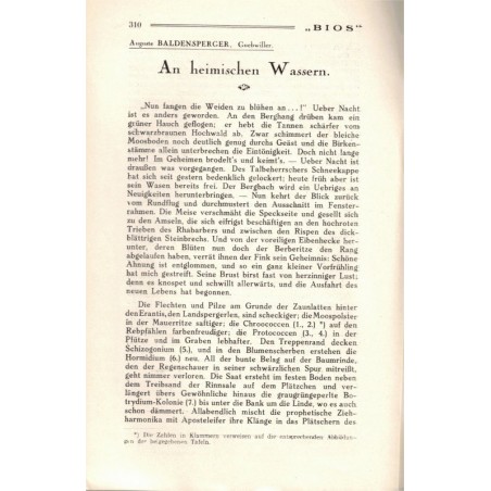 Bios n°8 1927, revue des sciences naturelles, Monatsschrift für Angewandte Naturwissenschaftern - alsatiques, Natur