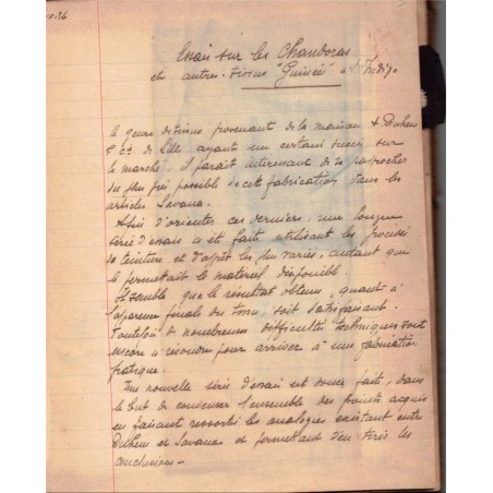 Rare manuscrit Industrie textile à Pondichéry, notes de teinture à l'indigo 1928 Valot - Empire colonial, Indes, techniques