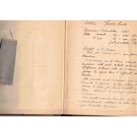 Rare manuscrit Industrie textile à Pondichéry, notes de teinture à l'indigo 1928 Valot - Empire colonial, Indes, techniques