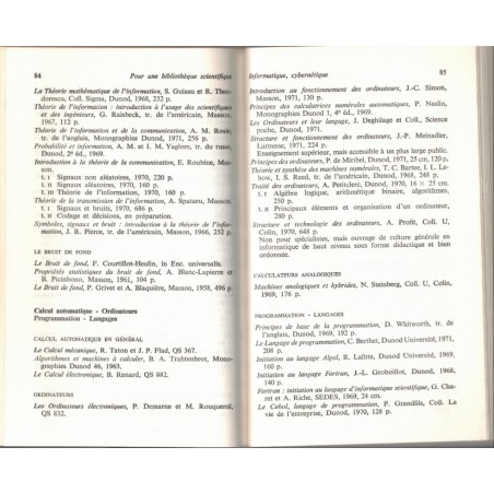 Pour une bibliothèque scientifique, François Russo, 1972 - manuels de sciences physiques, sciences naturelles