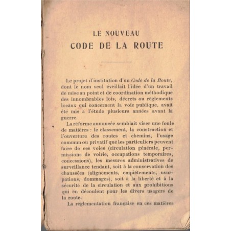 Le nouveau code de la route 1928 - droit transport automobile à Paris