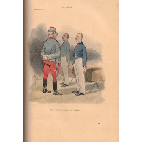 Le train de 8h47, la vie de caserne, Georges Courteline entre 1888 et 1900 - armée, uniformes militaires, illustrateurs, trains,