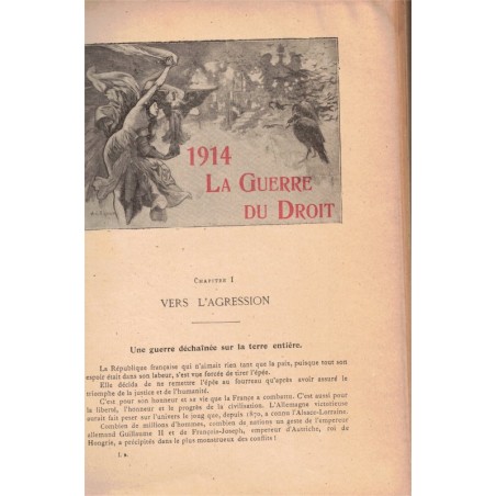 1914 Histoire illustrée de la guerre du Droit T1, Emile Hinzelin, 1916 - guerre 1914-1918, relations internationales XXe