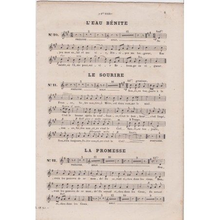Compositions musicales, parties séparées des chœurs, La vierge de Lourdes, Moreau, partition, chants religieux