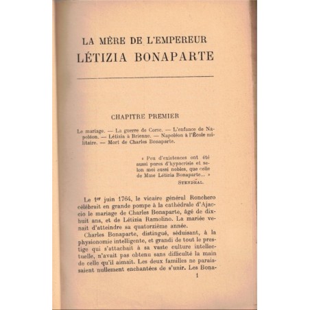 Letizia Bonaparte, la mère de l'Empereur, Lydie Peretti, 1932 - - biographies Napoléon, Premier Empire, Corse