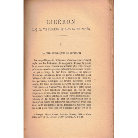Cicéron et ses amis, société romaine du temps de César, Gaston Boissier, 1932 - Antiquité, Rome, philosophes