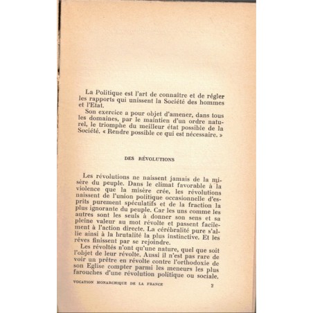 Vocation monarchique de la France, Pierre Ordioni, 1938 - institutions françaises, droit constitutionnel, politique