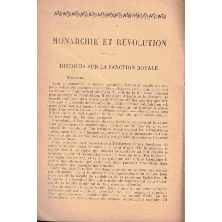Monarchie et Révolution, Mirabeau - Révolution de 1789, philosophie politique, Nouvelle Bibliothèque Populaire