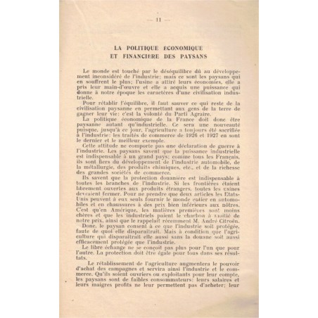 Essai sur la politique générale du Parti Agraire et Paysan Français, Marcel Braibant, 1962 - partis politiques, agriculture,