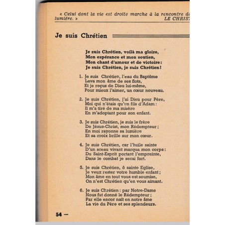 Retour en chrétienté, 1946, Père Jean Servel - chansons de la JOC, cantiques, chants de messe