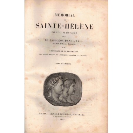 Mémorial de Sainte-Hélène, 2 tomes, De las Cases, 1842 - mémoires de Napoléon Bonaparte en exil, Ier Empire