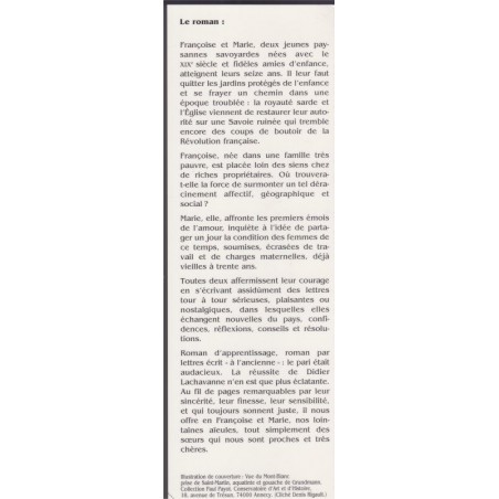 Deux âmes sœurs, dans la Savoie du XIXe siècle, 2000, Didier Lachavanne