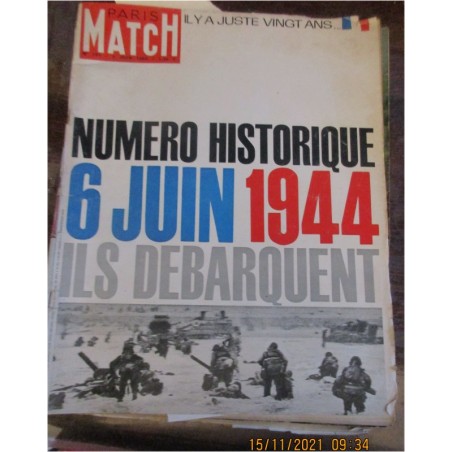 Paris-Match, numéro historique 6 Juin 1944 Ils débarquent, n°791 6 juin 1964 - 2e guerre mondiale, anciennes revues