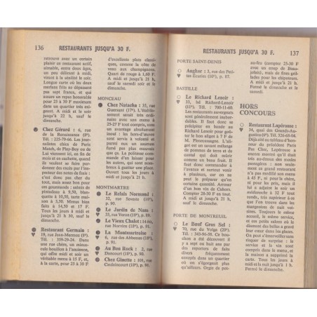 Paris pas cher, édition 1975, Anne Paris et Alain Riou - guide restaurants, spectacles,