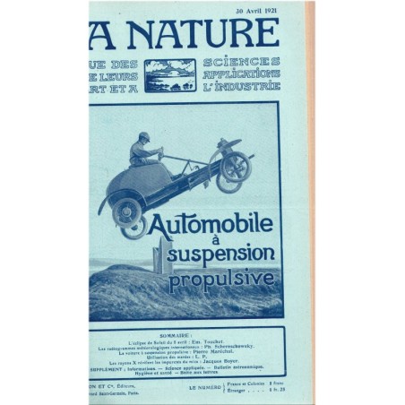 La nature, revue des sciences et de leurs applications à l'art et à l'industrie, 1921, 1er sem-, voyages, techniques, transport,