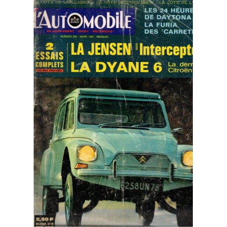 L'automobile mars 1968 N°263 ET supplément Sport Mécanique  - revues automobiles, voitures 1966