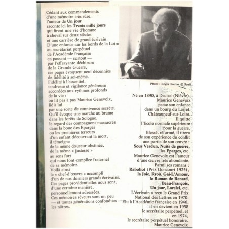Trente mille jours, Maurice Genevoix, 1981 - biographies écrivains français
