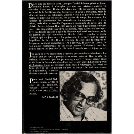 Une affaire intime, Max Gallo, 1979 - romans français, écrivains français