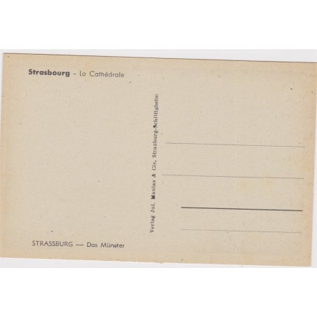 Carte postale la Cathédrale de Strasbourg, façade arrière, 1920 - Bas-Rhin, Alsace,
