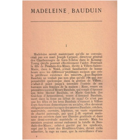 Madeleine Bauduin, Oscar-Paul Gilbert, 1943 - romans français, société française 1940, dynastie mines
